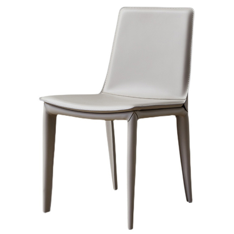 Стул с кожаной обивкой Elbert Chair White Белый Белый в Перми | Loft Concept 