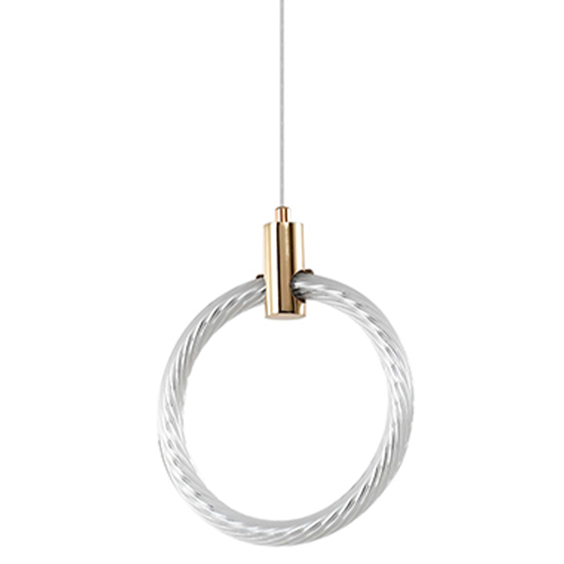 Подвесной светильник светодиодный в виде кольца Lighting Rings Gold Золотой Белый в Перми | Loft Concept 