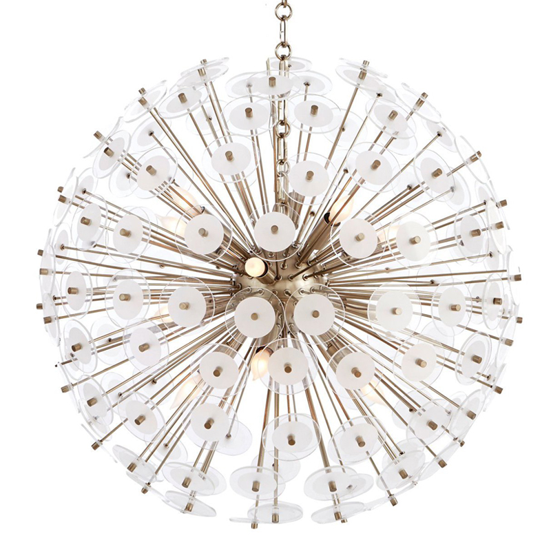 Люстра White Disco Glass Sputnik Chandelier 56 Серебряный Белый в Перми | Loft Concept 