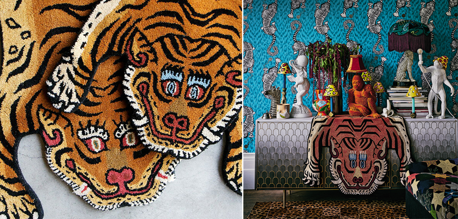 Ковер Тибетский тигр Tibetan Tiger Rug Ковер Тибетский тигр Tibetan Tiger Rug - Loft-Concept в Перми