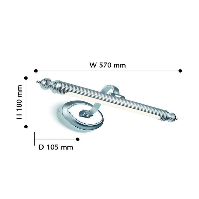 Настенная подсветка в цвете хром Cornice 57 см в Перми