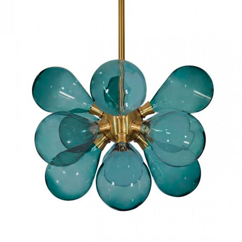 Люстра Simonet Chandelier Blue 50 см Голубой Золотой в Перми | Loft Concept 