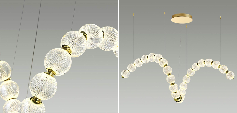 Светодиодная люстра Crystal Globule Spiral Золото Светодиодная люстра Crystal Globule Spiral Золото - Loft-Concept в Перми