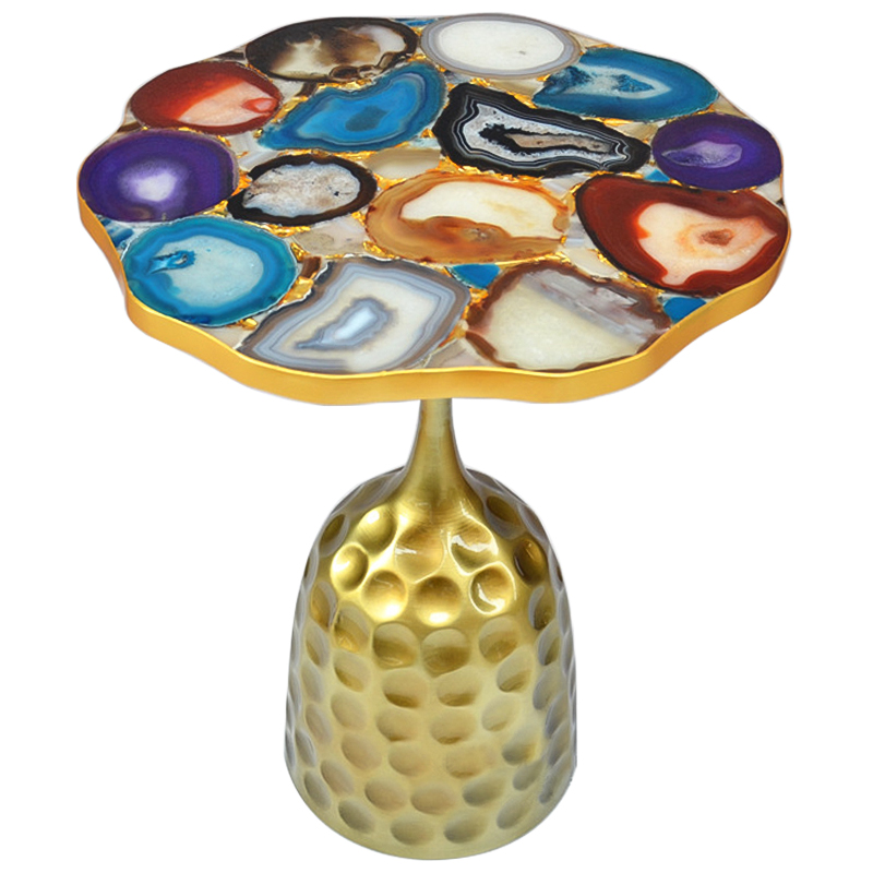 Приставной стол Cluster Surface Multicolor Agate Side Table Мульти Латунь Приставной стол Cluster Surface Multicolor Agate Side Table Мульти Латунь в Перми | Loft Concept