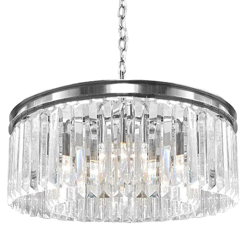 Люстра RH Odeon Chandelier Silver 65 Прозрачное Стекло Серебряный в Перми | Loft Concept 