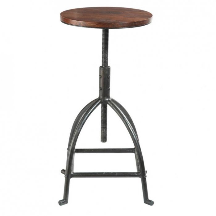 Барный стул Industrial Bar Oak Barstool Сталь Коричневый в Перми | Loft Concept 