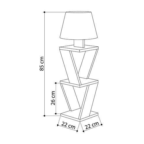 Торшер белый с каркасом с 2-мя полками и тканевым абажуром KOZENA SIDE FLOOR LAMP WHITE в Перми