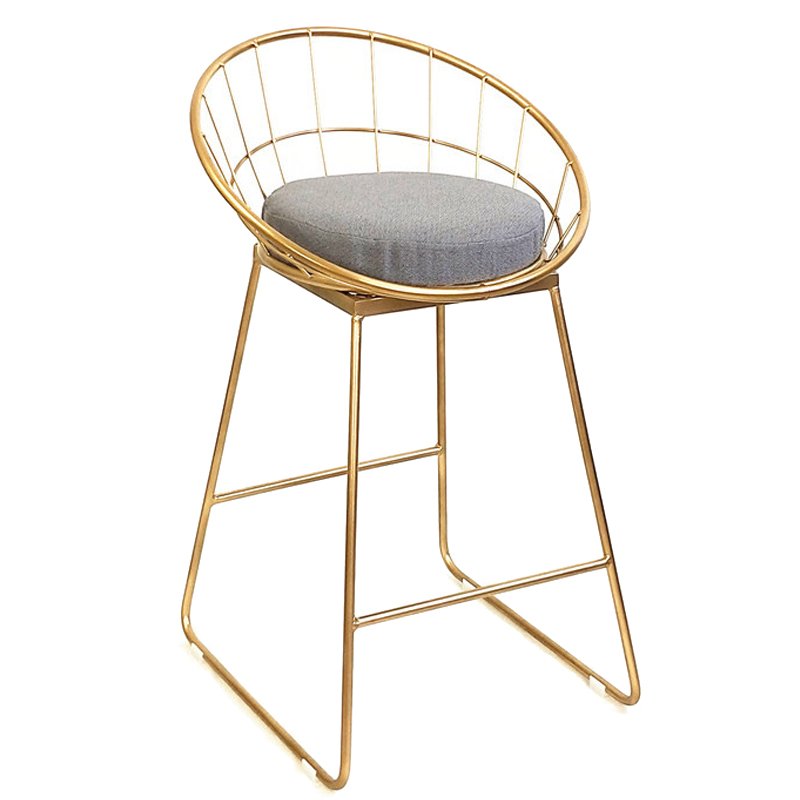 Барный стул Iron bar chair Golden Глянцевое золото Серый в Перми | Loft Concept 