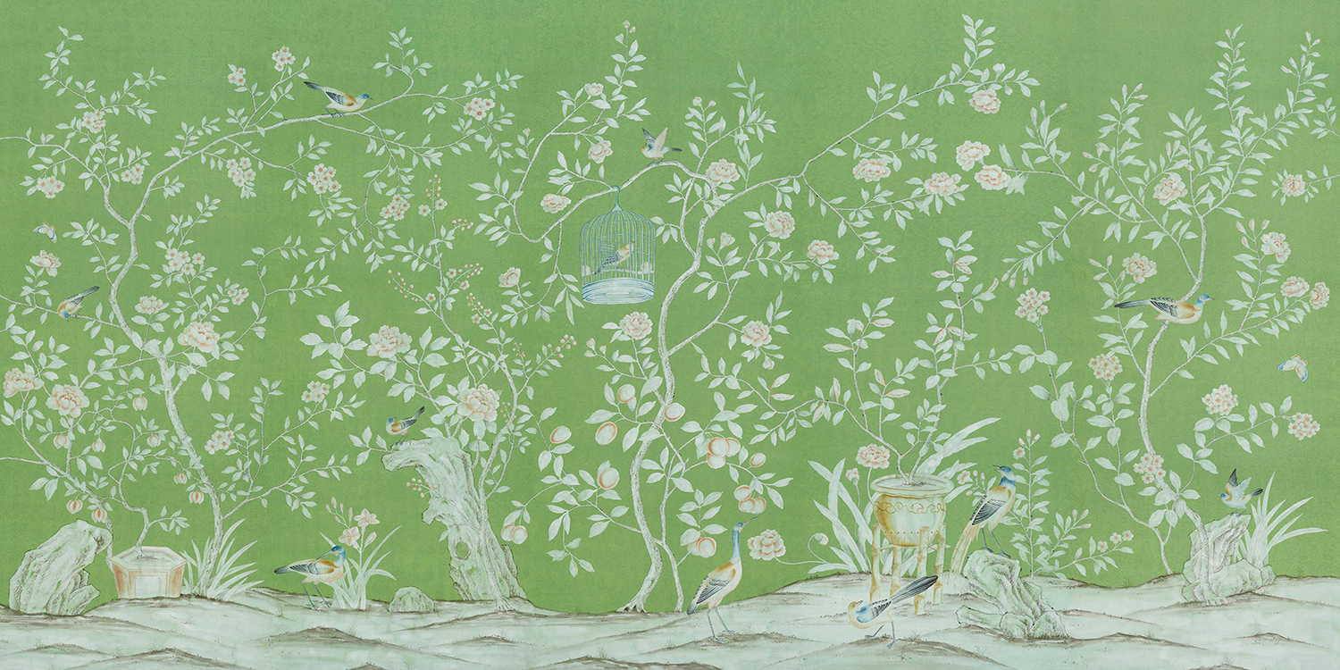 Обои ручная роспись Askew Apple Green - фото