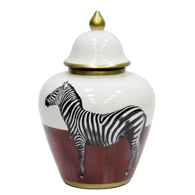 Ваза Zebra Vase white and red Белый Черный Золотой Красный в Перми | Loft Concept 