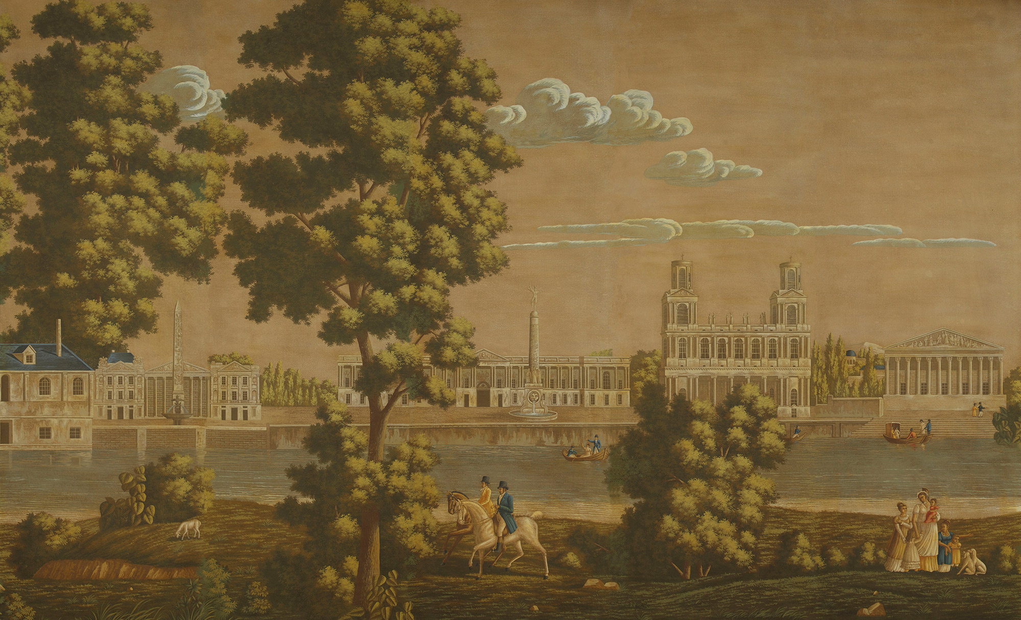 Обои ручная роспись Monuments of Paris Roberts on antique scenic Xuan paper Обои ручная роспись Monuments of Paris Roberts on antique scenic Xuan paper - постер Loft-Concept в Перми
