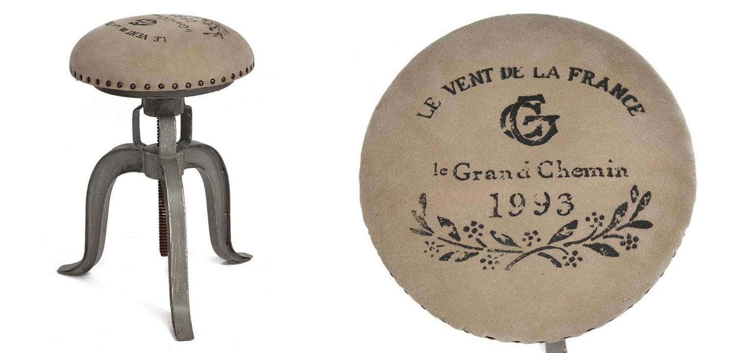 Барный стул Antique Metal Bar Stool - фото