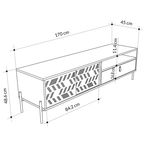 ТВ-тумба с раздвижными дверцами Mallin Metal TV Stand в Перми