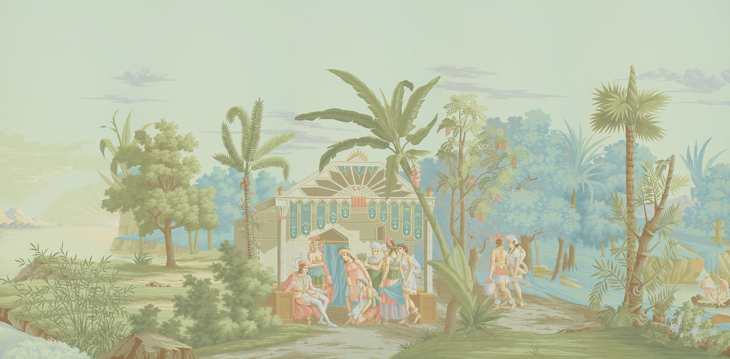 Обои ручная роспись The Incas Pastel on scenic paper Обои ручная роспись The Incas Pastel on scenic paper - постер Loft-Concept в Перми