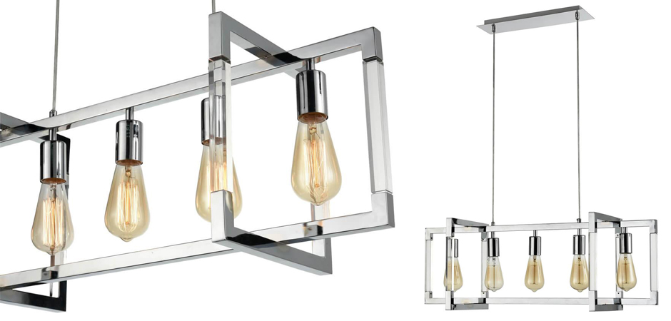 Подвесной светильник Transparent Strips Chromium 5 Подвесной светильник Transparent Strips Chromium 5 - Loft-Concept в Перми