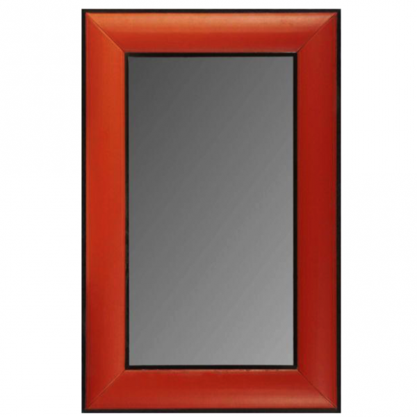 Зеркало настенное Leather Lux Mirror Square Red Красный в Перми | Loft Concept 