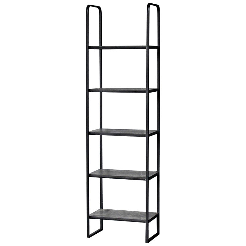 Стеллаж Ayman Graphite Industrial Metal Rust Rack Черный Дерево Серый в Перми | Loft Concept 