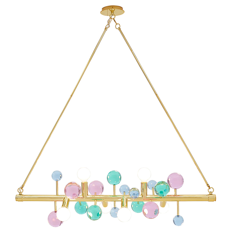 Светильник Jonathan Adler GLOBO SIX-LIGHT LINEAR CHANDELIER Multi Мульти Золотой в Перми | Loft Concept 