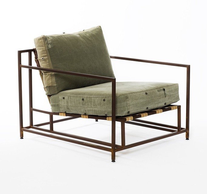 Кресло Inheritance Armchair Olive Military Fabric Оливковый в Перми | Loft Concept 