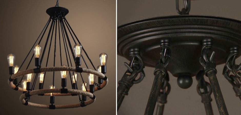 Люстра Round Tube Double Loft Rope Light Люстра Round Tube Double Loft Rope Light - Loft-Concept в Перми