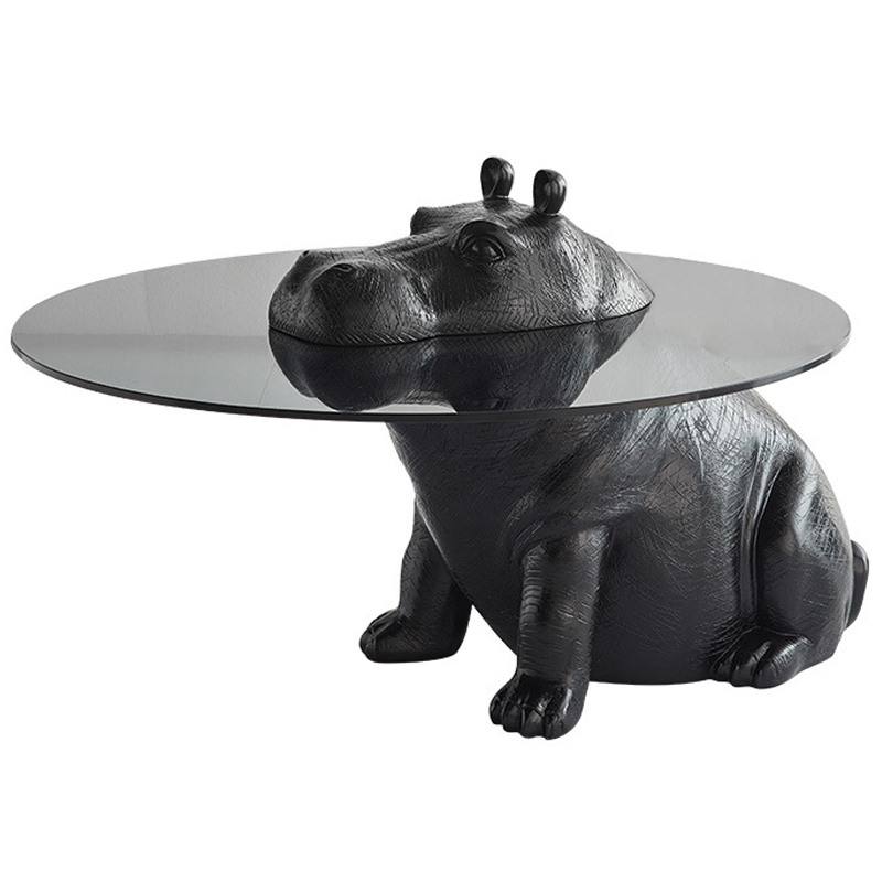 Кофейный Стол Бегемот Hippo Sitting Coffee Table Черный Прозрачный в Перми | Loft Concept 