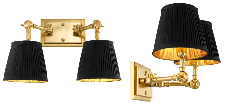 Бра Wall Lamp Wentworth Double Gold+Black Бра Wall Lamp Wentworth Double Gold+Black - Loft-Concept в Перми