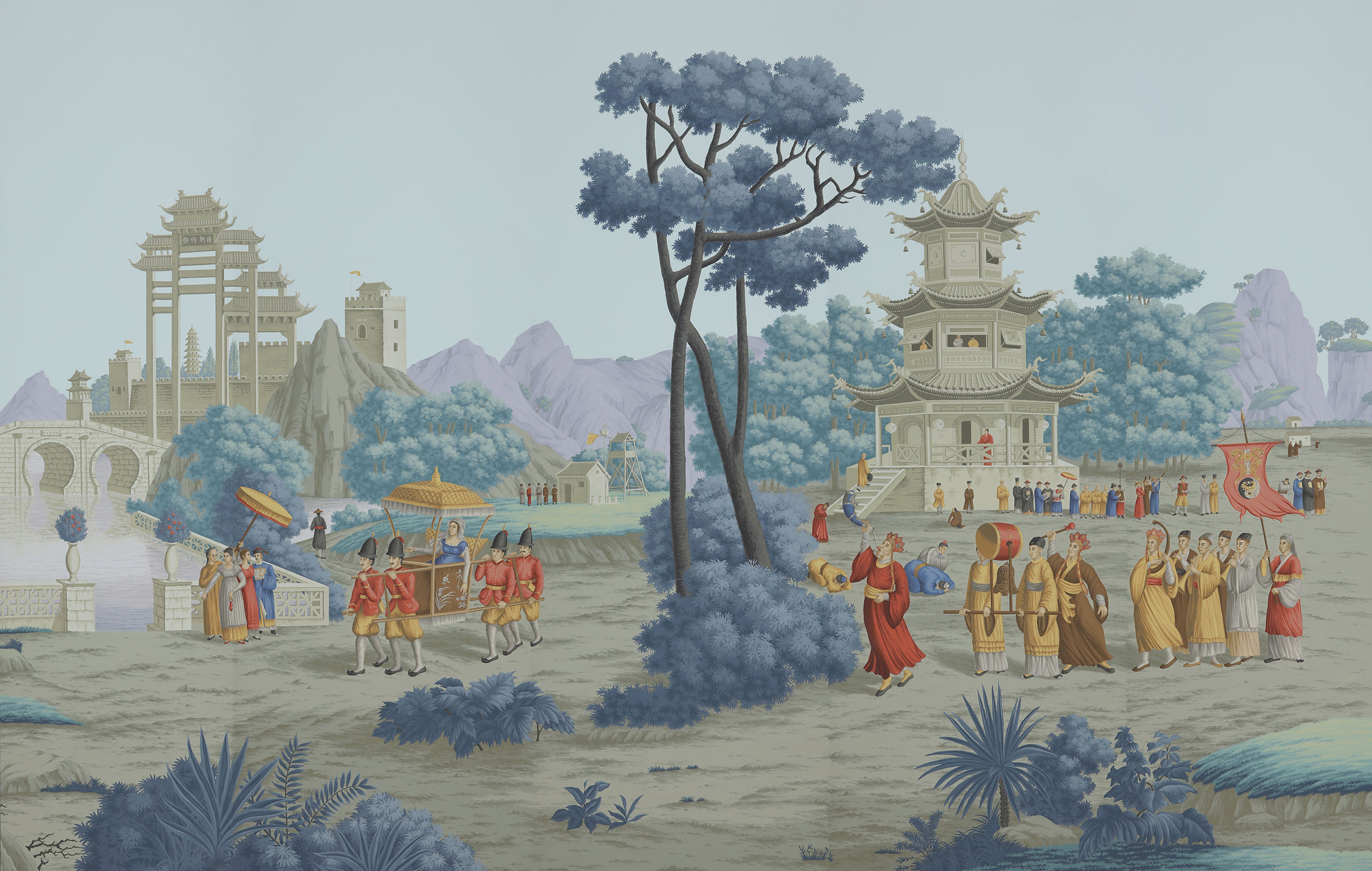 Обои ручная роспись Procession Chinoise Charvet on scenic paper Обои ручная роспись Procession Chinoise Charvet on scenic paper - постер Loft-Concept в Перми