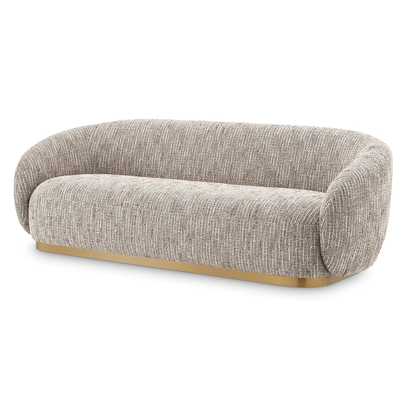 Диван Eichholtz Sofa Brice Mademoiselle Beige Бежево-серый Латунь в Перми | Loft Concept 