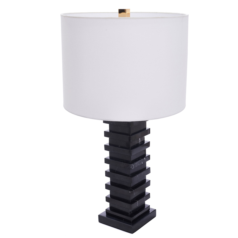 Настольная лампа Iobhar Marble Table lamp Черный Белый в Перми | Loft Concept 