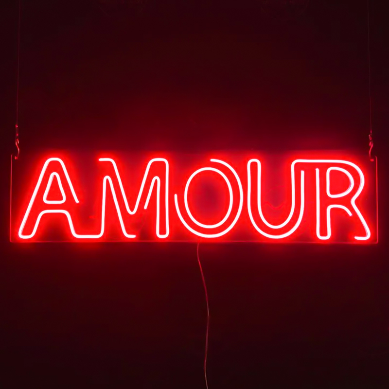 Неоновая настенная лампа Amour Neon Wall Lamp Прозрачный Красный в Перми | Loft Concept 