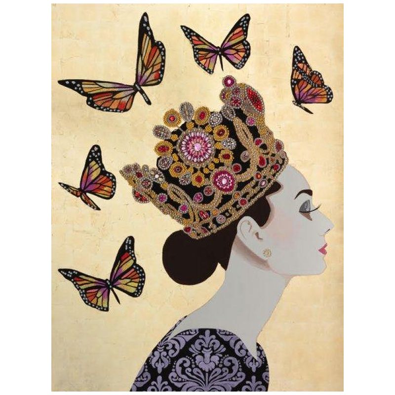 Картина Audrey with Crown and Monarch Butterflies Мульти в Перми | Loft Concept 