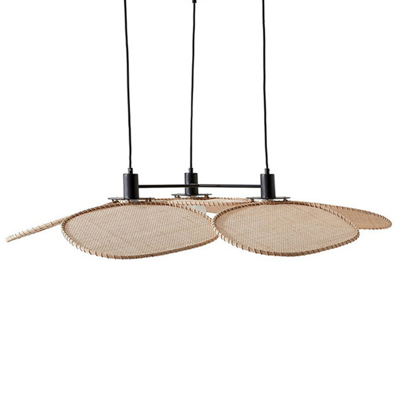 Подвесной светильник Takibi Three Lamp Pendant Бежевый Древесина Черный в Перми | Loft Concept 