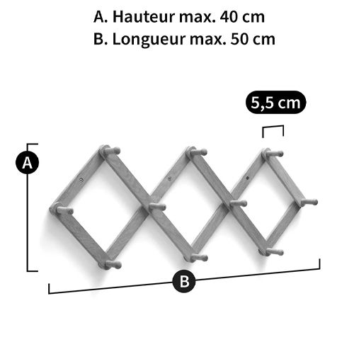 Настенная деревянная раздвижная вешалка Larson Wood Hanger в Перми