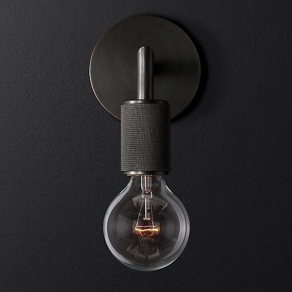 Бра RH Utilitaire Single Sconce Black Темная бронза в Перми | Loft Concept 