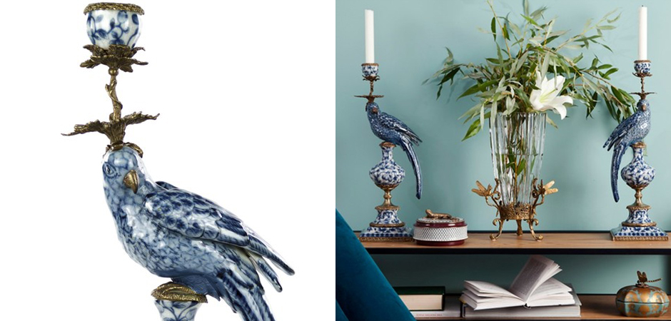 Подсвечник Blue and White Parrot Подсвечник Blue and White Parrot - Loft-Concept в Перми