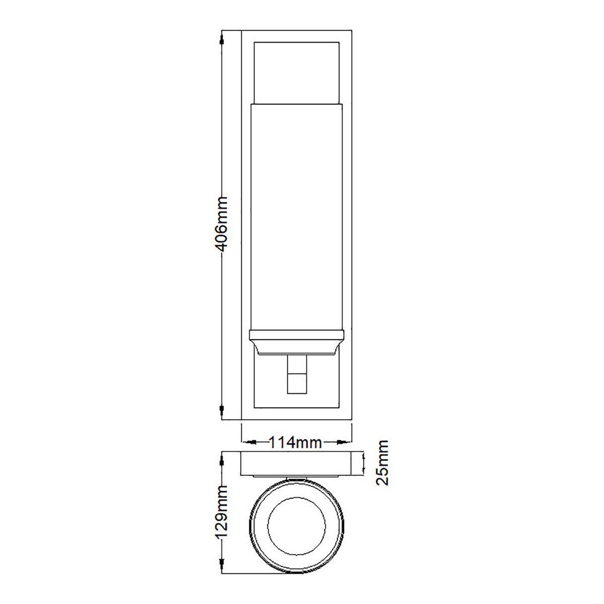 Бра для ванных комнат с белым цилиндрическим плафоном на прямоугольном основании цвета хром Feiss в Перми