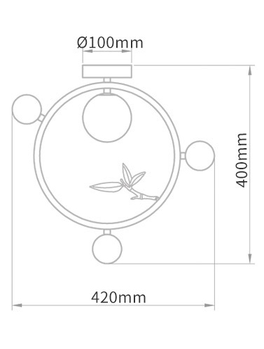 Потолочный светильник Metal Wood Ring Leaf в Перми