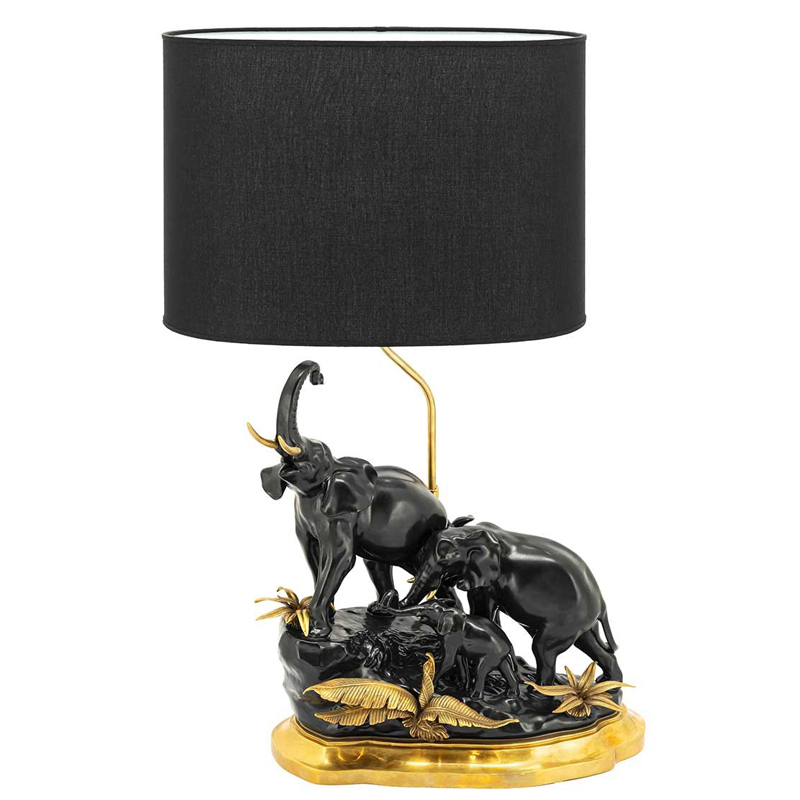 Настольная лампа ABHIKA TABLE LAMP ELEPHANT Черный Золотой в Перми | Loft Concept 