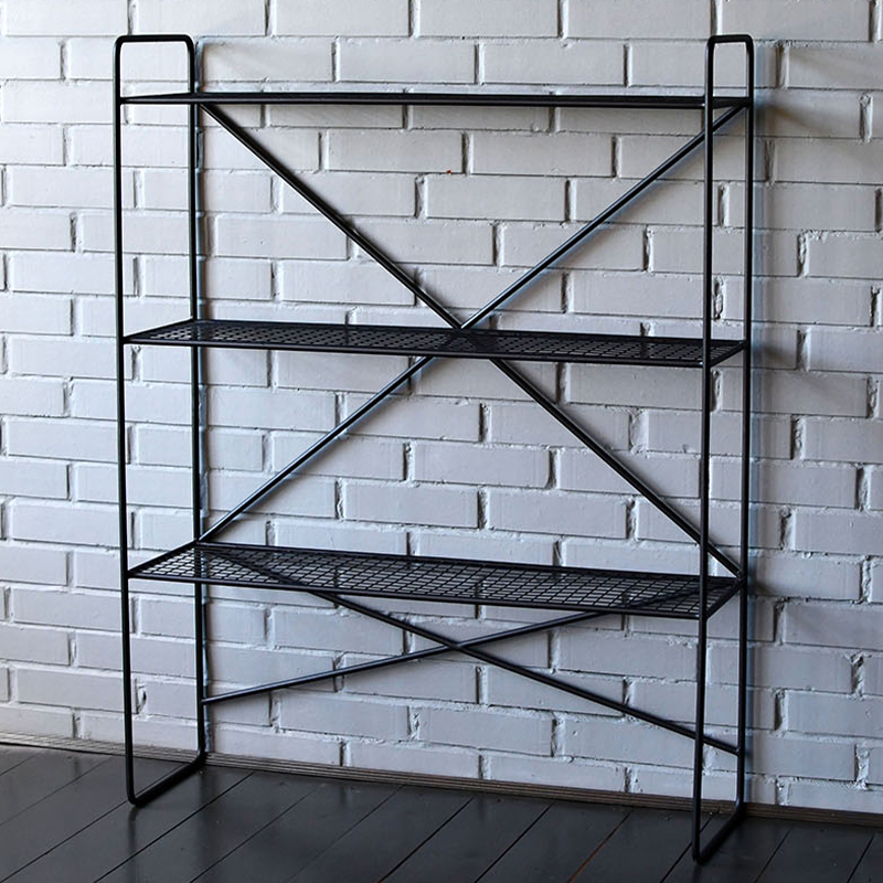 Стеллаж Ridley Black Industrial Metal Rust Rack Черный в Перми | Loft Concept 