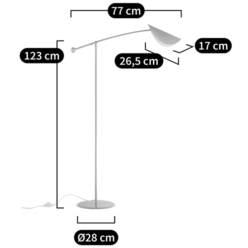 Торшер с поворотным плафоном Aracea Beige Floor Lamp в Перми