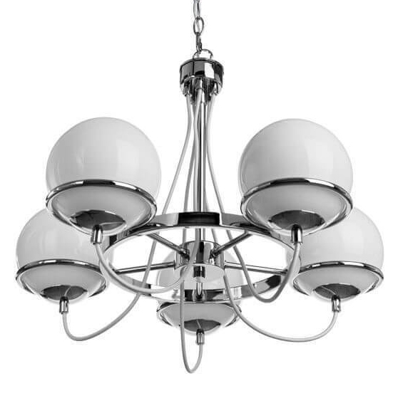 Люстра Melissa Chandelier Chromium 5 Хром Белый в Перми | Loft Concept 