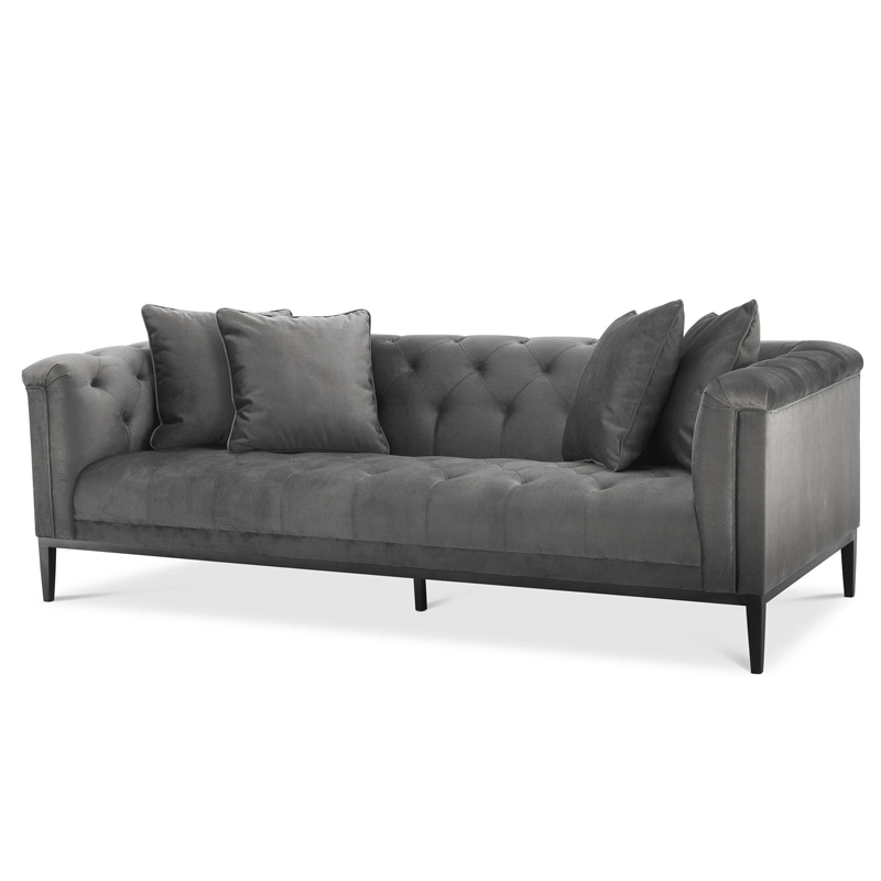 Диван Eichholtz Sofa Cesare Grey Серый Темная бронза в Перми | Loft Concept 