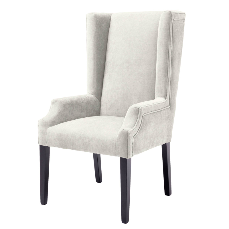 Стул Eichholtz Dining Chair Tempio sand Молочный Черный в Перми | Loft Concept 