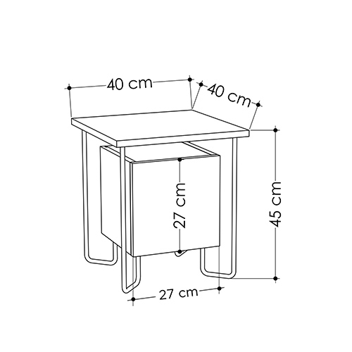 Прикроватная тумба белого цвета с дверцей ACRES NIGHTSTAND WHITE в Перми