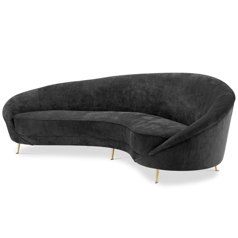 Диван Eichholtz Sofa Provocateur Black Черный Латунь в Перми | Loft Concept 