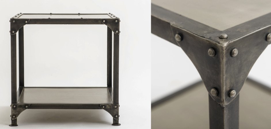 Кофейный стол Industrial Steampunk Nickel Side Table Кофейный стол Industrial Steampunk Nickel Side Table - Loft-Concept в Перми