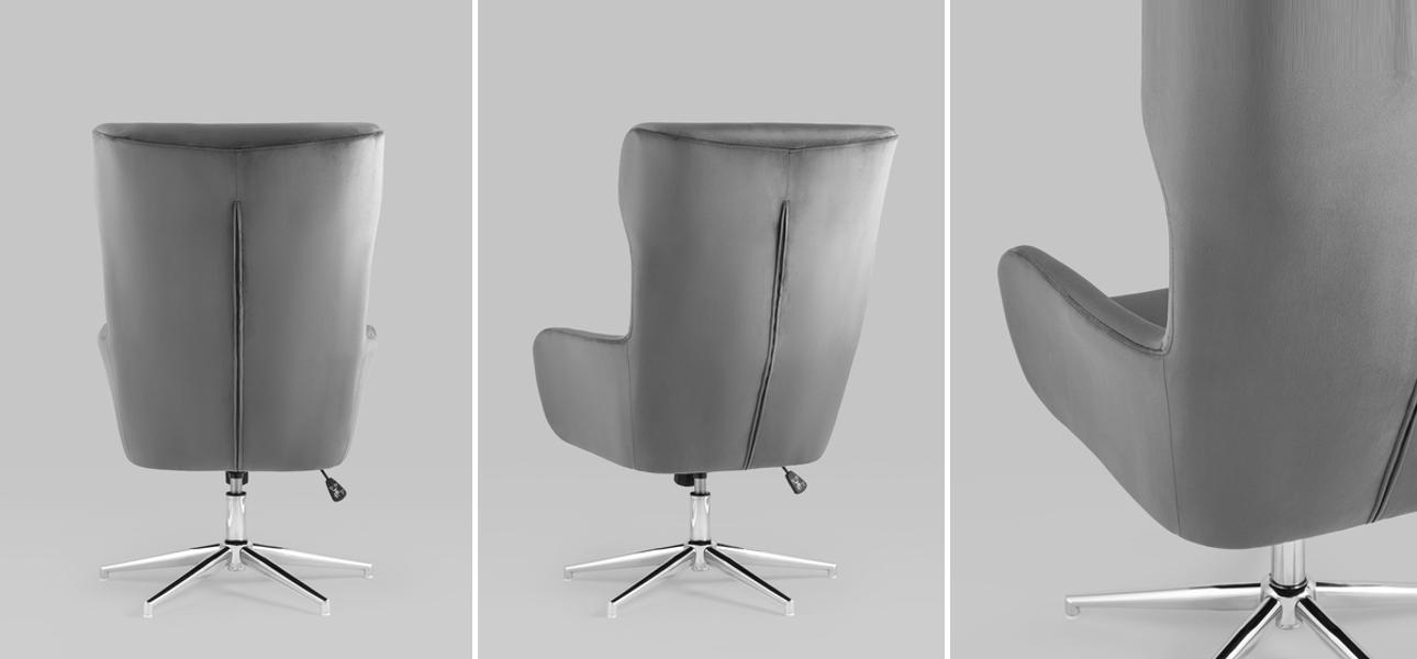 Кресло офисное Alastair серый велюр - фото №1