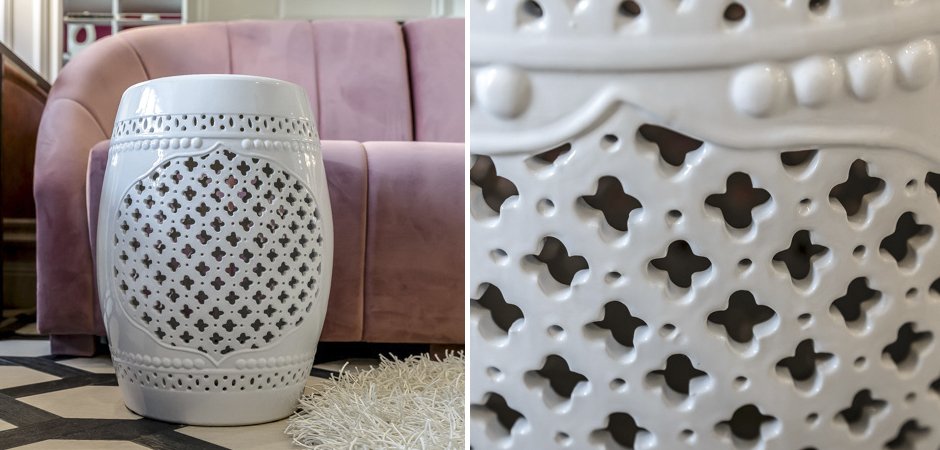 Керамический табурет Quatrefoil Garden Stool - White Керамический табурет Quatrefoil Garden Stool - White - Loft-Concept в Перми