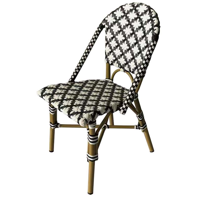 Стул ротанг Wicker Mathis Rattan Chair Черно-белый Древесина в Перми | Loft Concept 