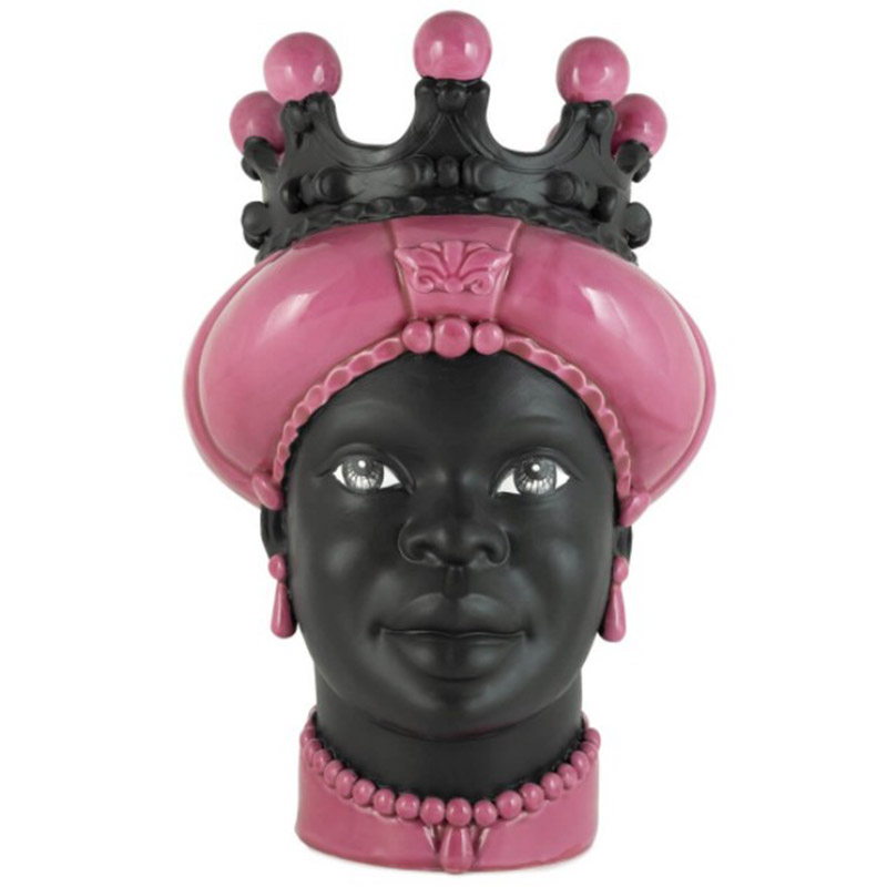 Ваза VASE MORO LADY CROWN DARK pink Черный Розовый в Перми | Loft Concept 